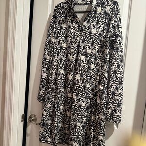 Soybu Black and White Floral Long Sleeve Dress